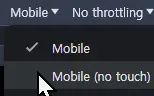 디바이스 메뉴 Mobile no touch 버튼 위치