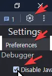 크롬 개발자도구 Disable JavaScript 버튼 위치